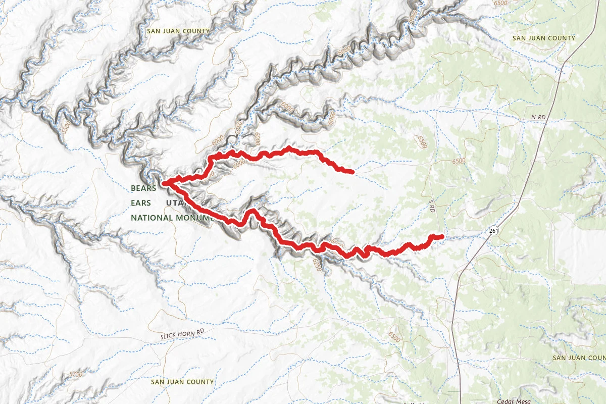 Bullet Canyon Trail to Grand Gulch and Sheiks Canyon