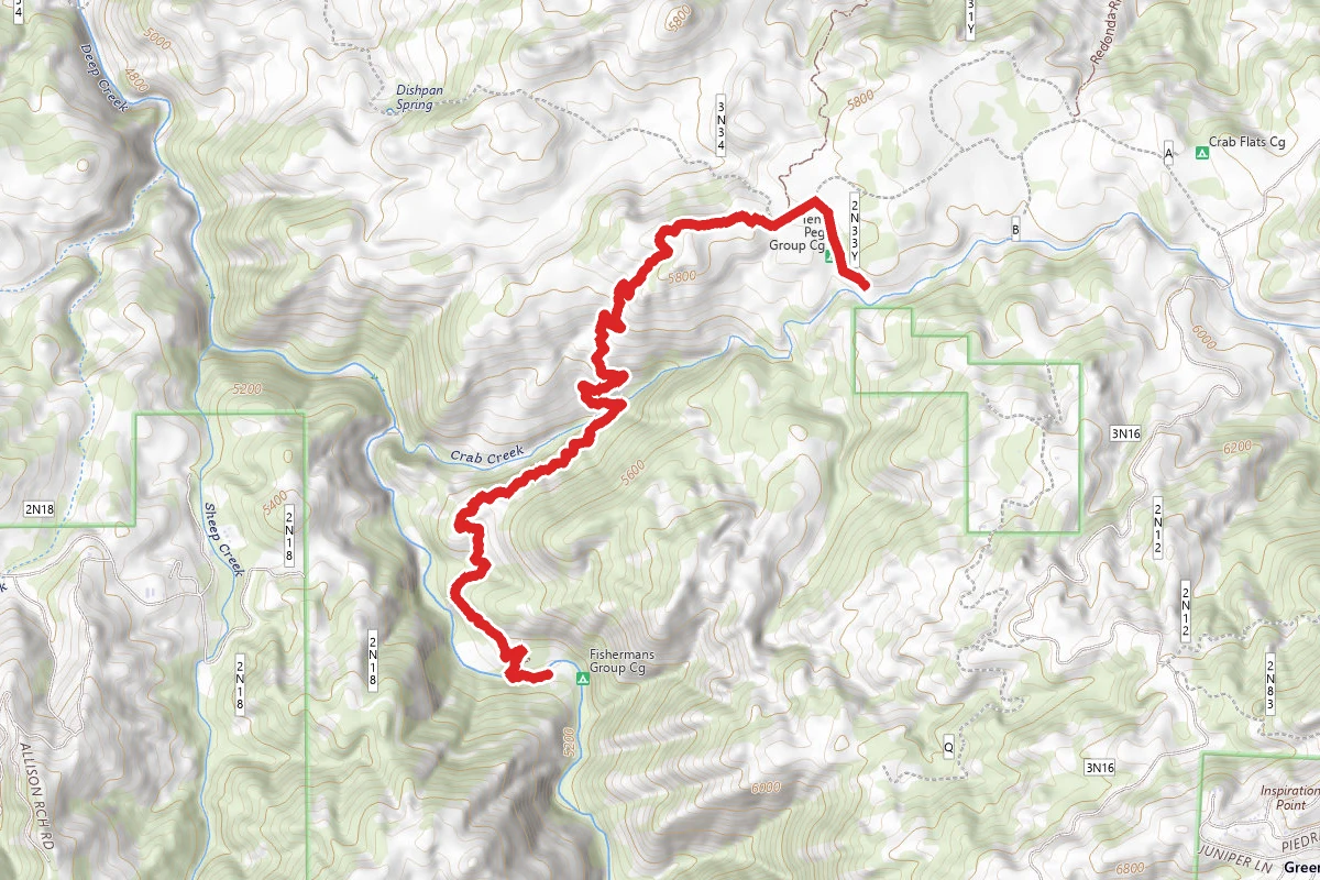 2W07 Trail from Fishermans Group Campground