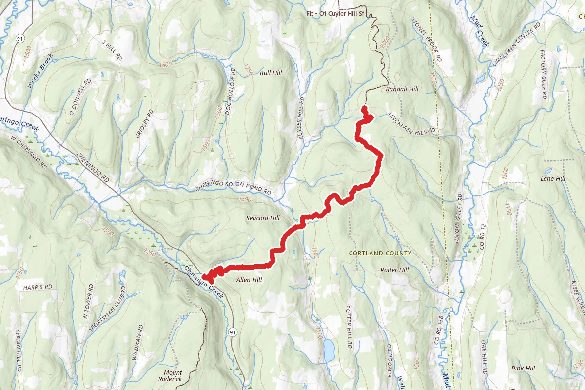 Taylor Valley State Forest to Cuyler Hill State Forest via North Country Trail
