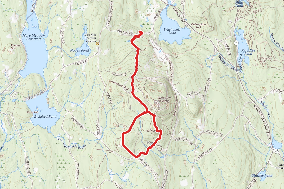 Echo Lake via Bolton Pond, Old Indian, and Harrington Trails