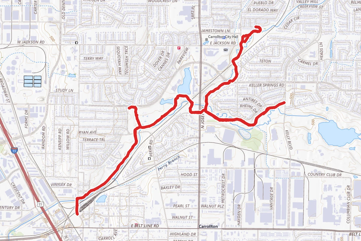Hutton Branch Trail from Kelly Boulevard