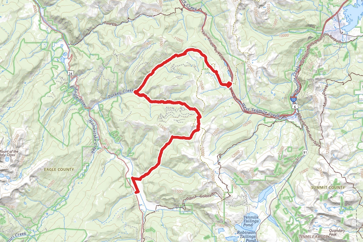 Shrine Pass OHV Road to Resolution Creek Road