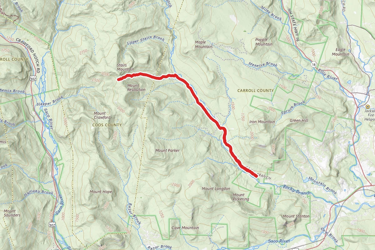 Rocky Branch Trail and Stairs Col Trail