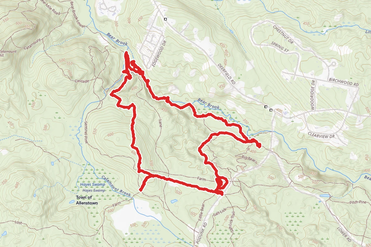Bear Brook, Carr Ridge and Hayes Farm Loop