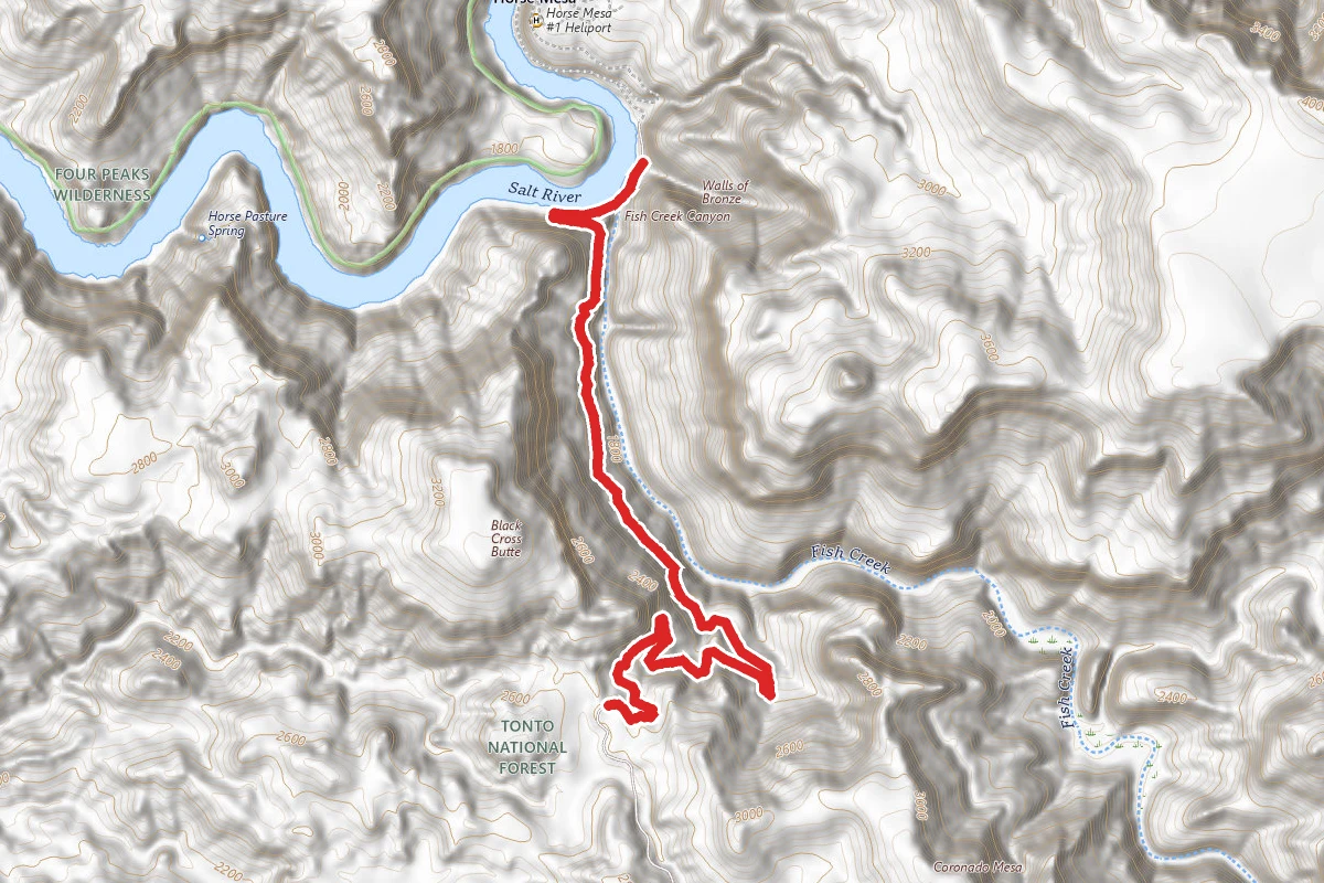 Apache Dam Rd to Salt River via Service Road 80