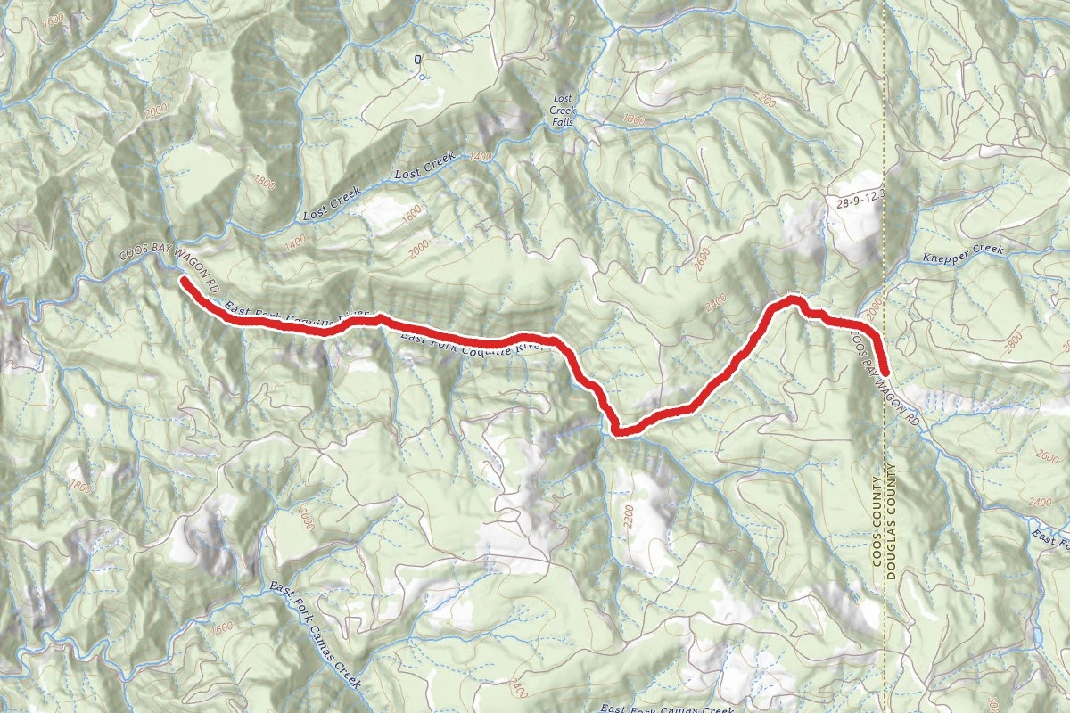 Coos Bay Wagon OHV Road route map