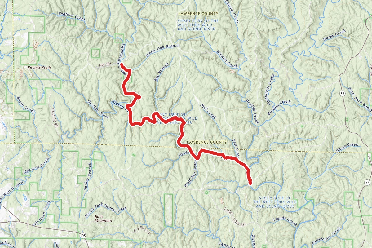 Thompson Creek Trail and Sipsey River Trail