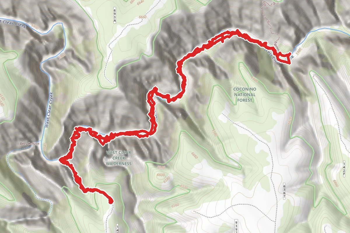 Point Trail and West Clear Creek
