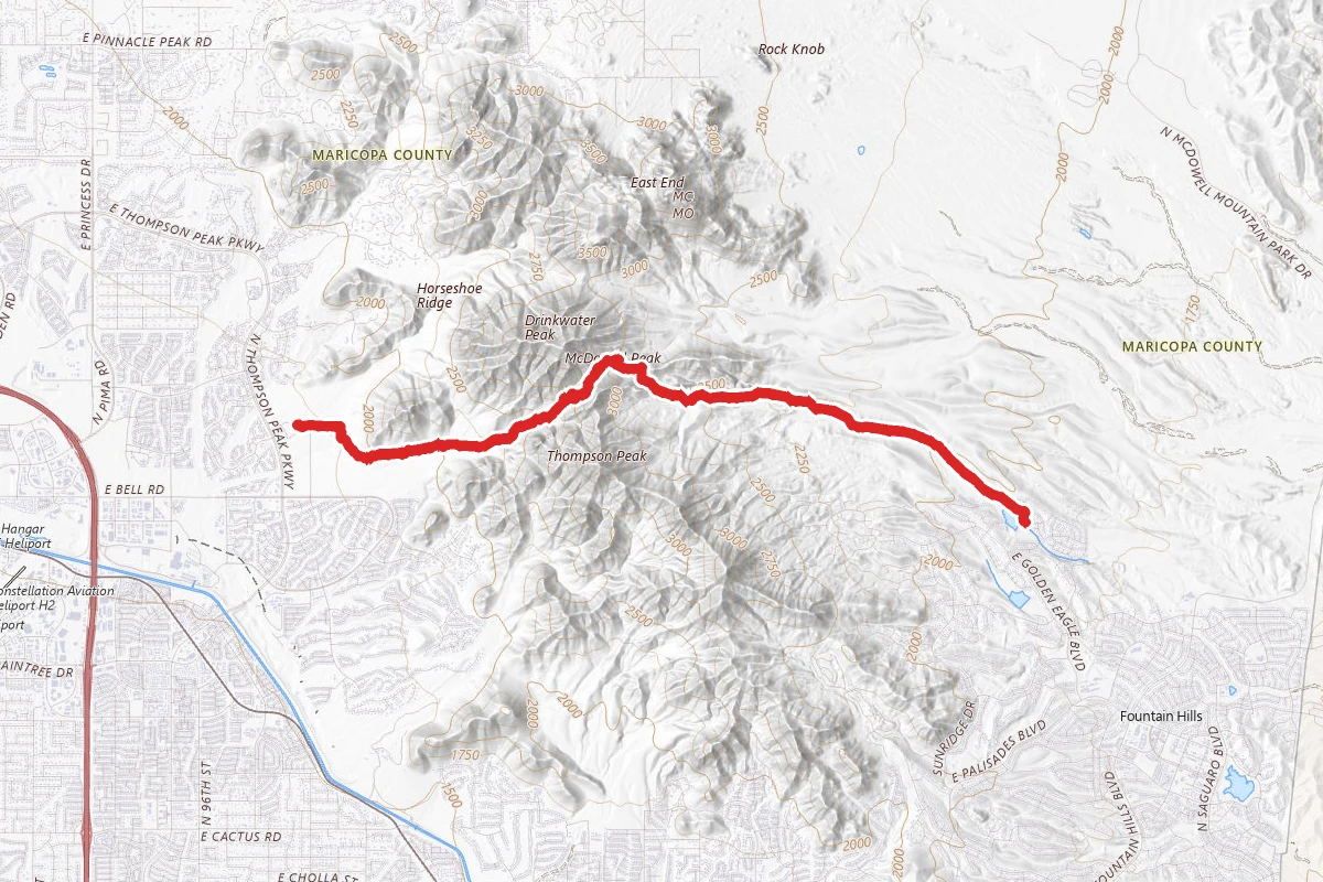 Gatewa, Prospector, Thompson Peak Road Trail