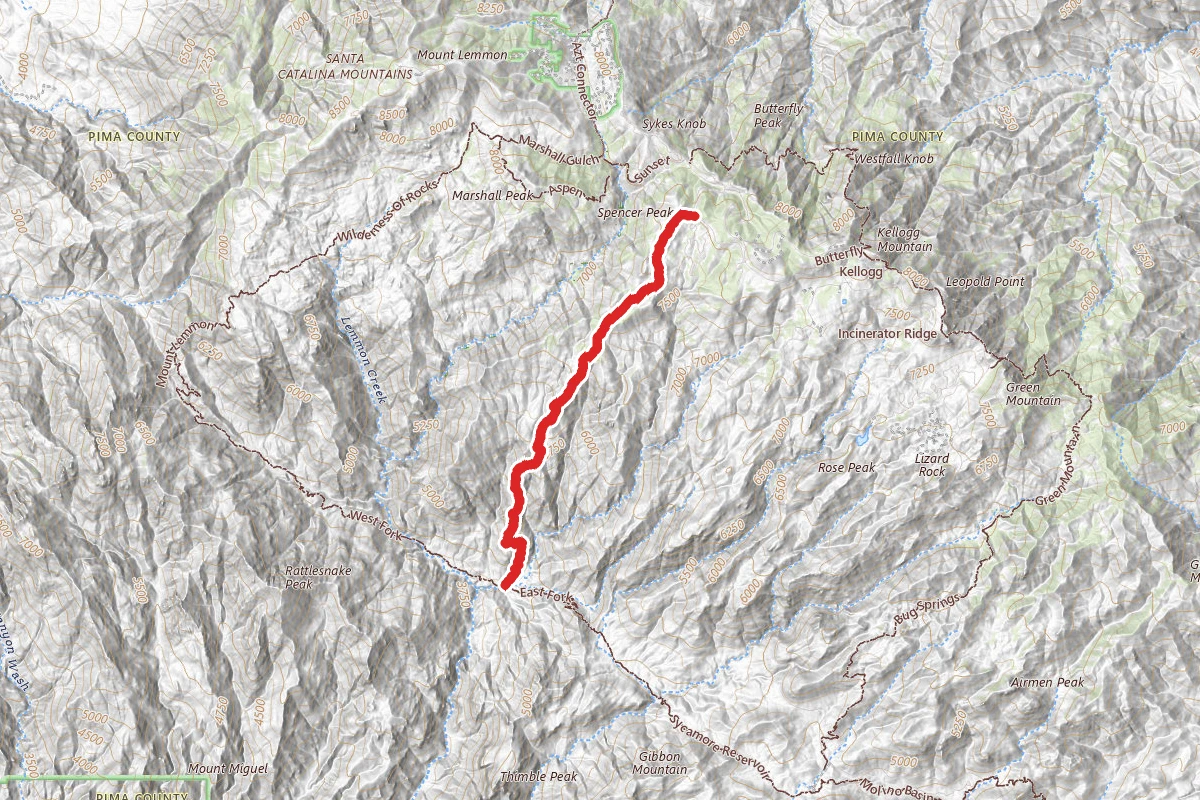 Box Camp Trail to Sabino Canyon