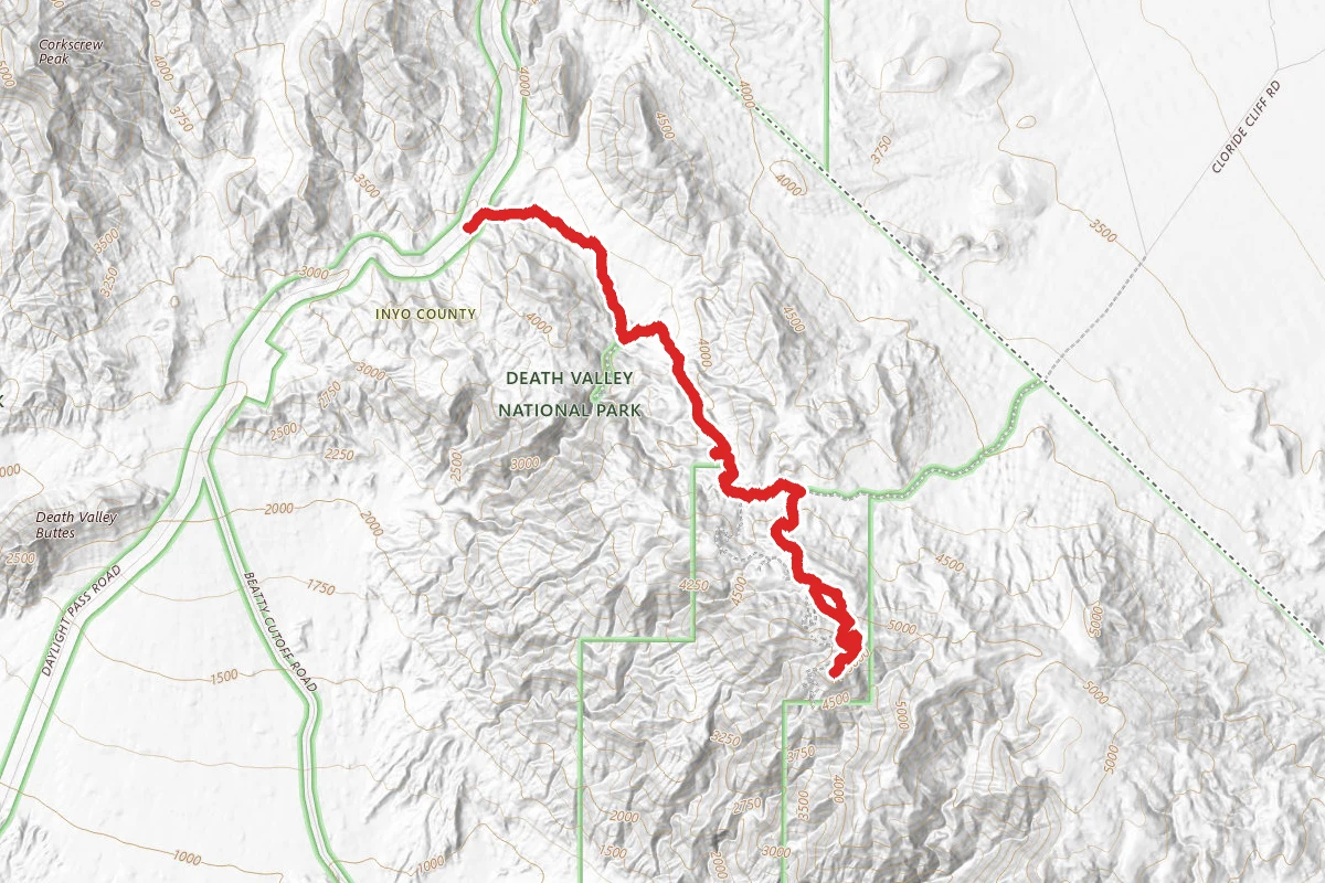 Chloride City OHV Trail route map