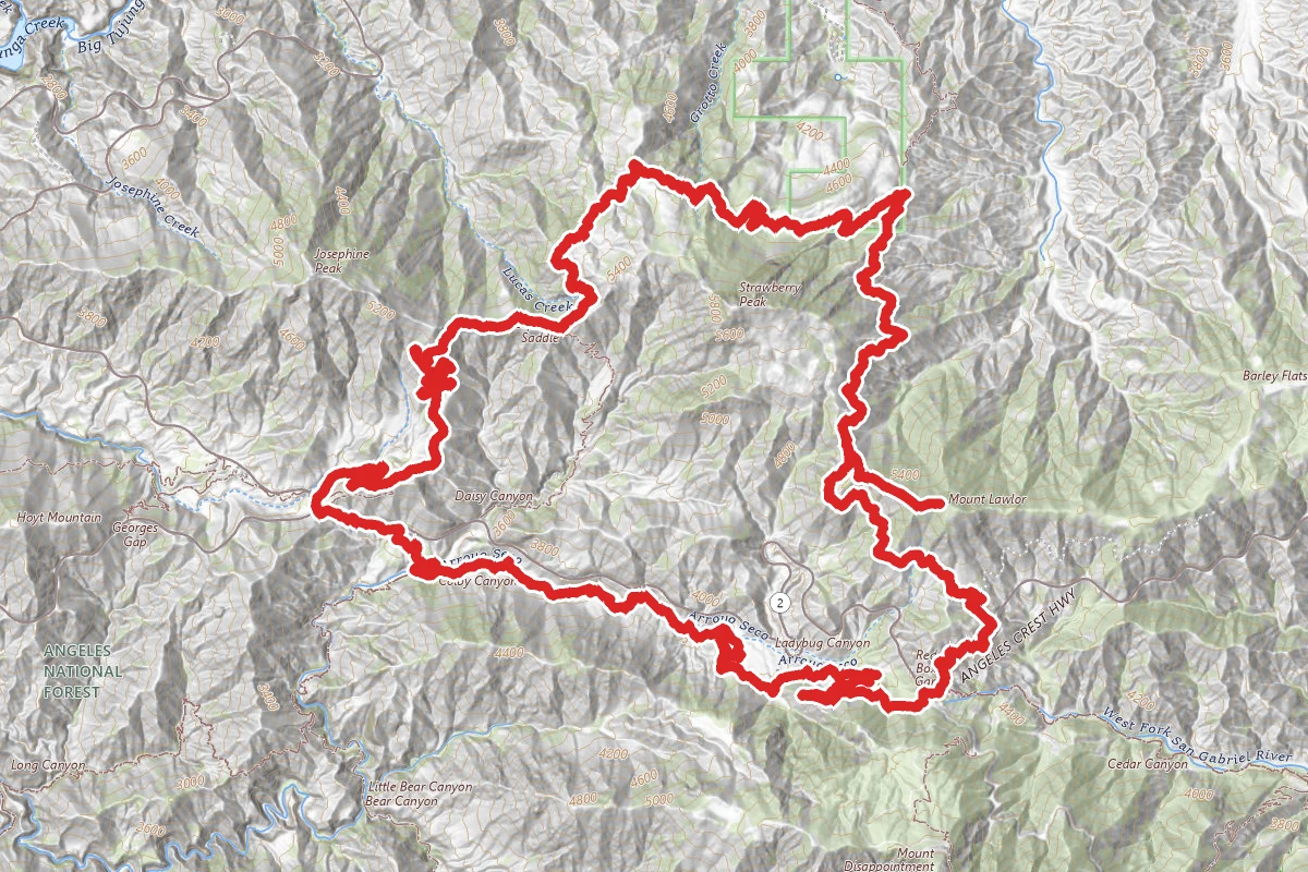 Strawberry Spur Trail, Mount Lawlor, and Gabrielino Trail Loop
