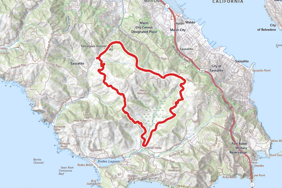 Marincello, Bobcat, Miwok and Old Springs Loop
