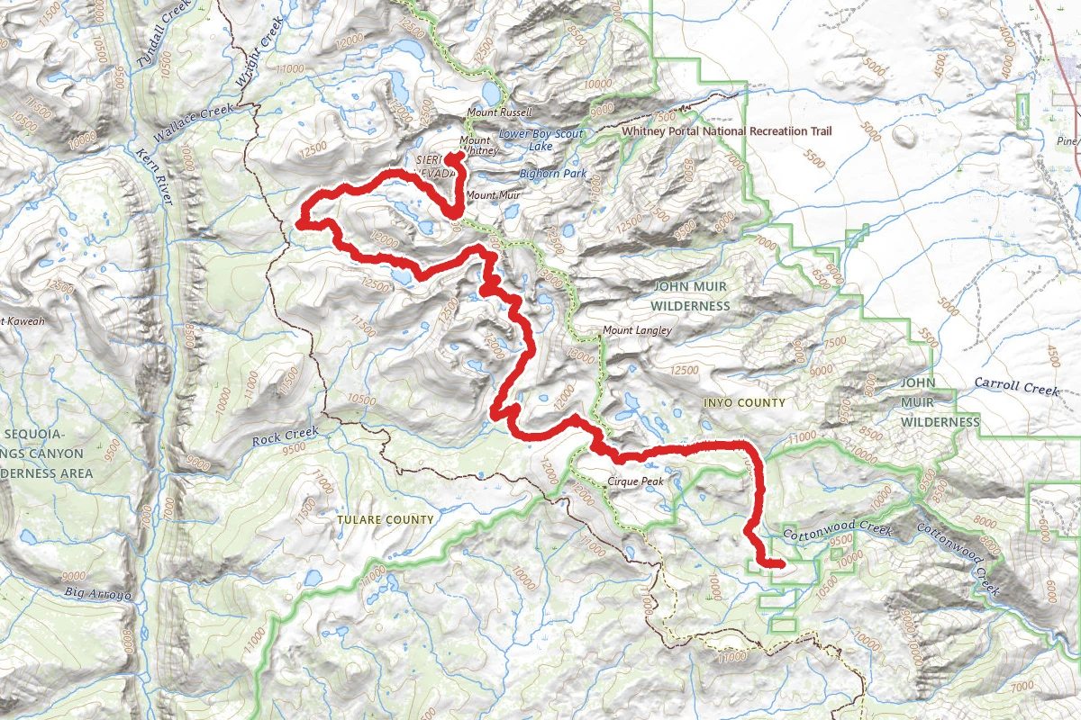 Mount Whitney via Cottonwood Lakes Walk-in Campground