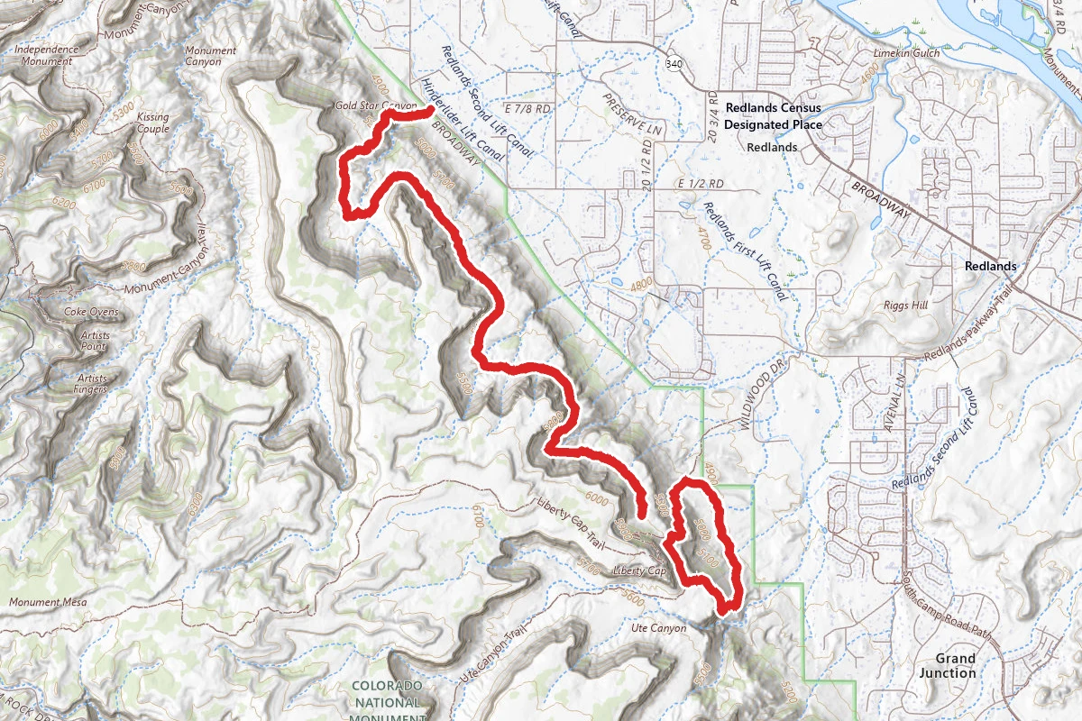 Bench Route to Corkscrew Loop