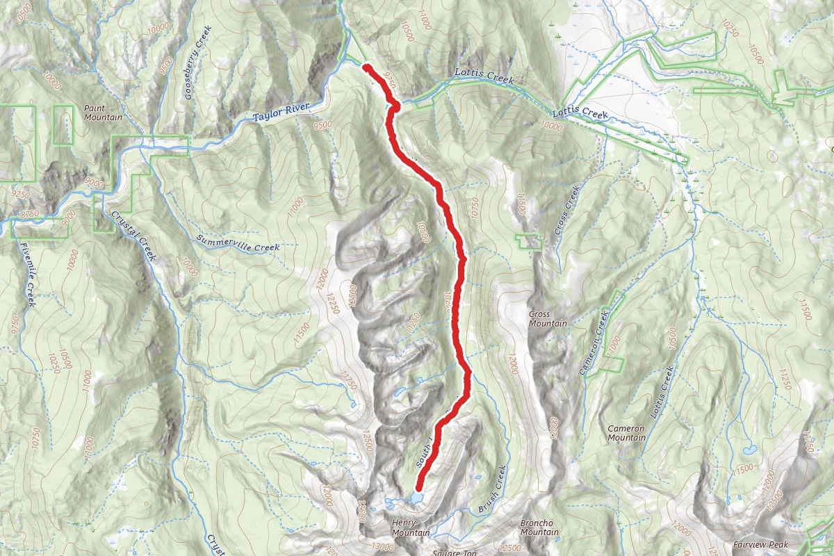 Henry Lake via South Lottis Trail from Lottis Creek Campground