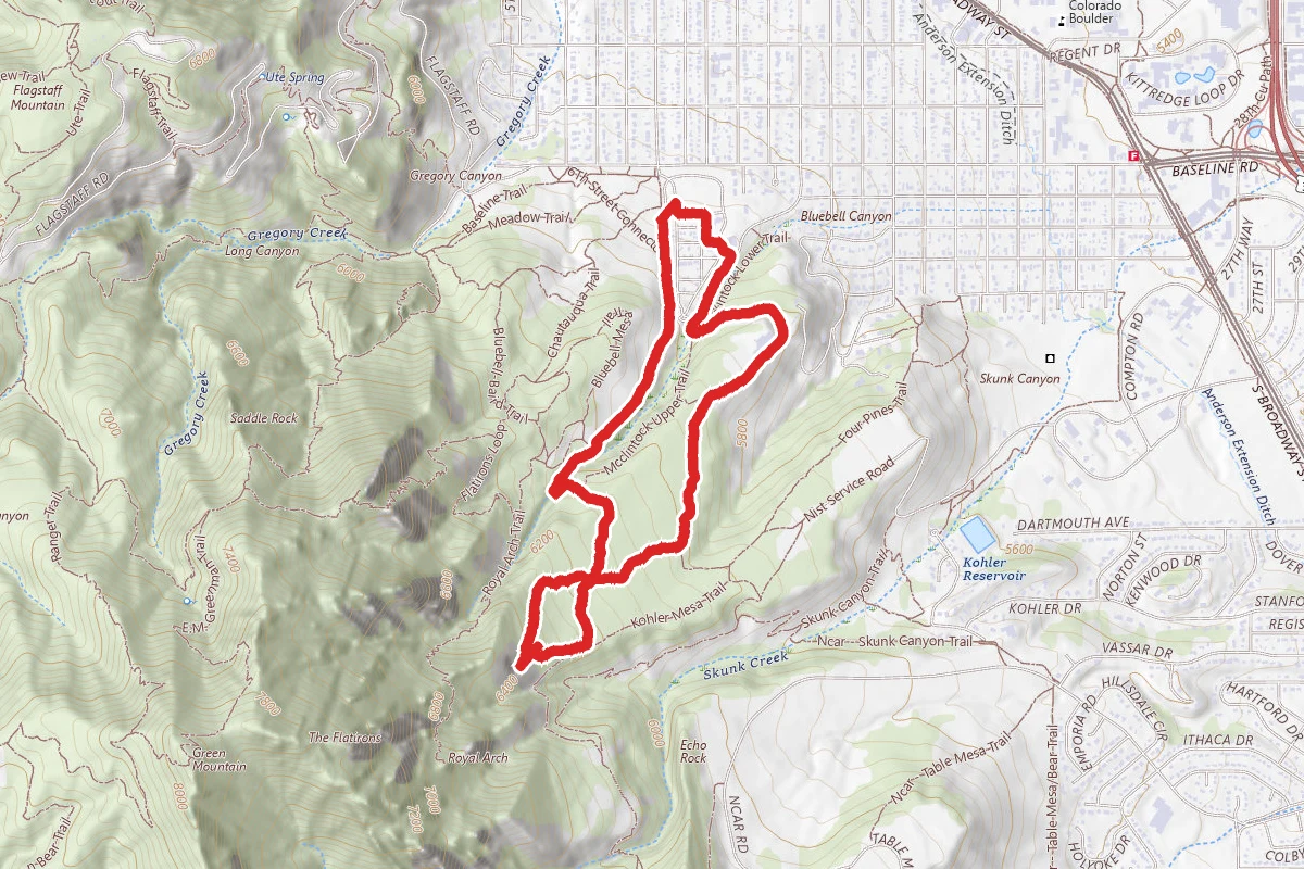 Bluebell Trail, Woods Quarry Trail, and Enchanted Mesa