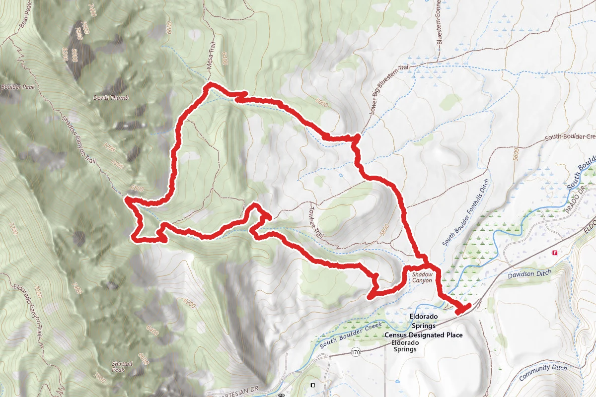 South Mesa, Bluestem and Shadow Canyon Loop