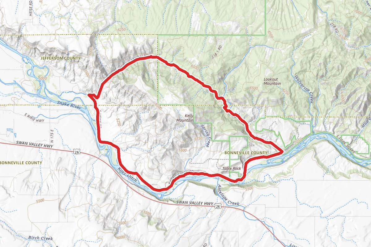 Kelly Canyon Road and East Herse Road Loop