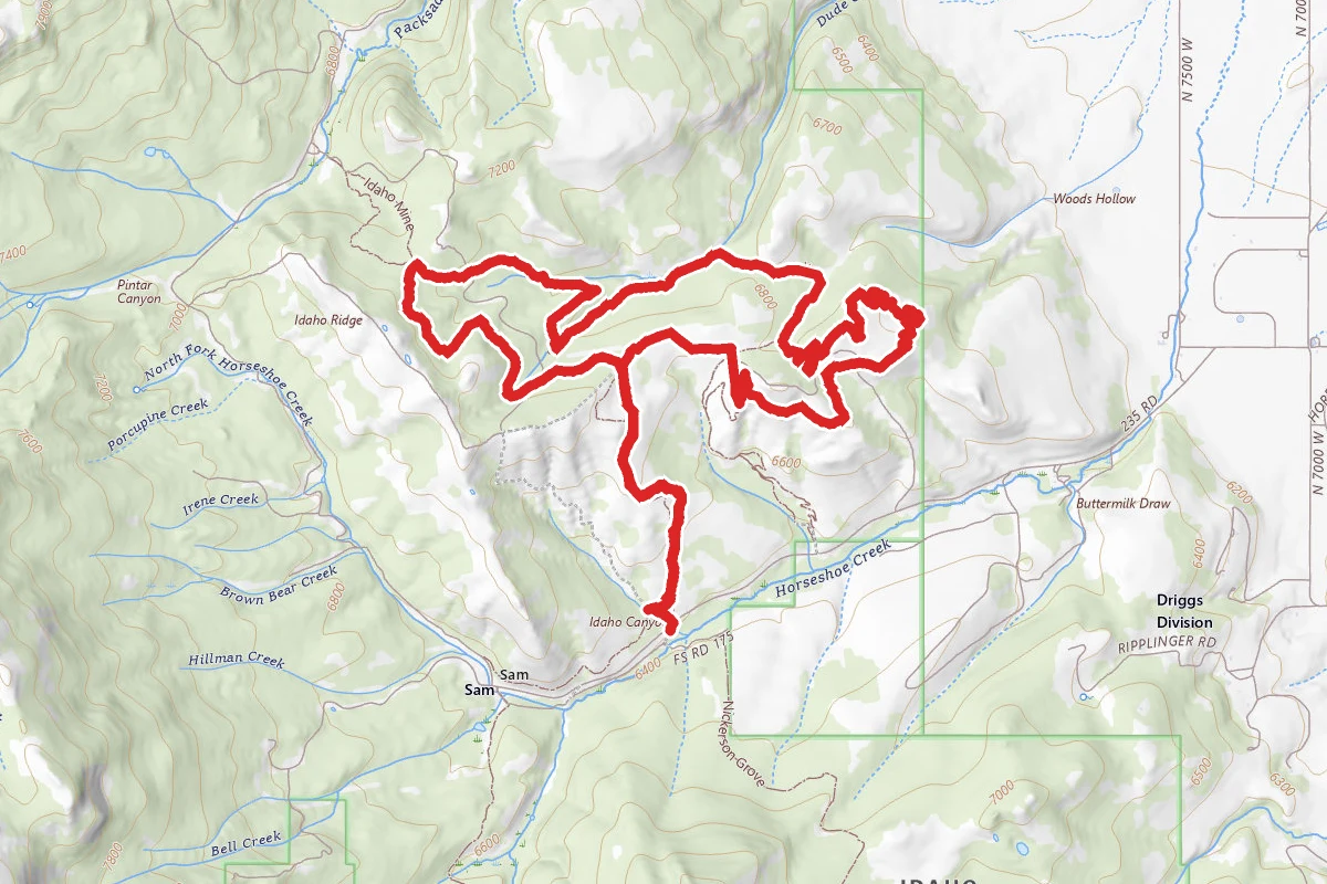 Horseshoe Creek Trail route map