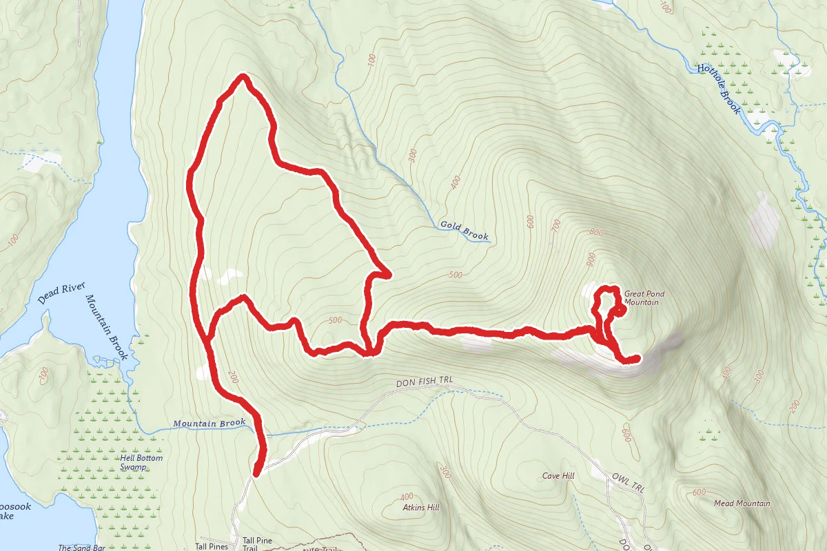 Great Pond Mountain via Deep Water Trail Loop