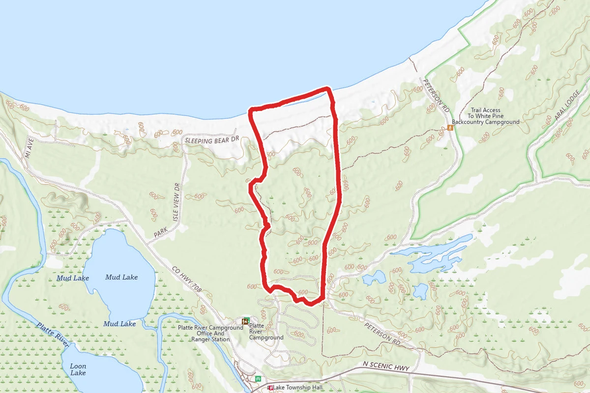 Platte River Campground to Lake Michigan via Railroad Grade