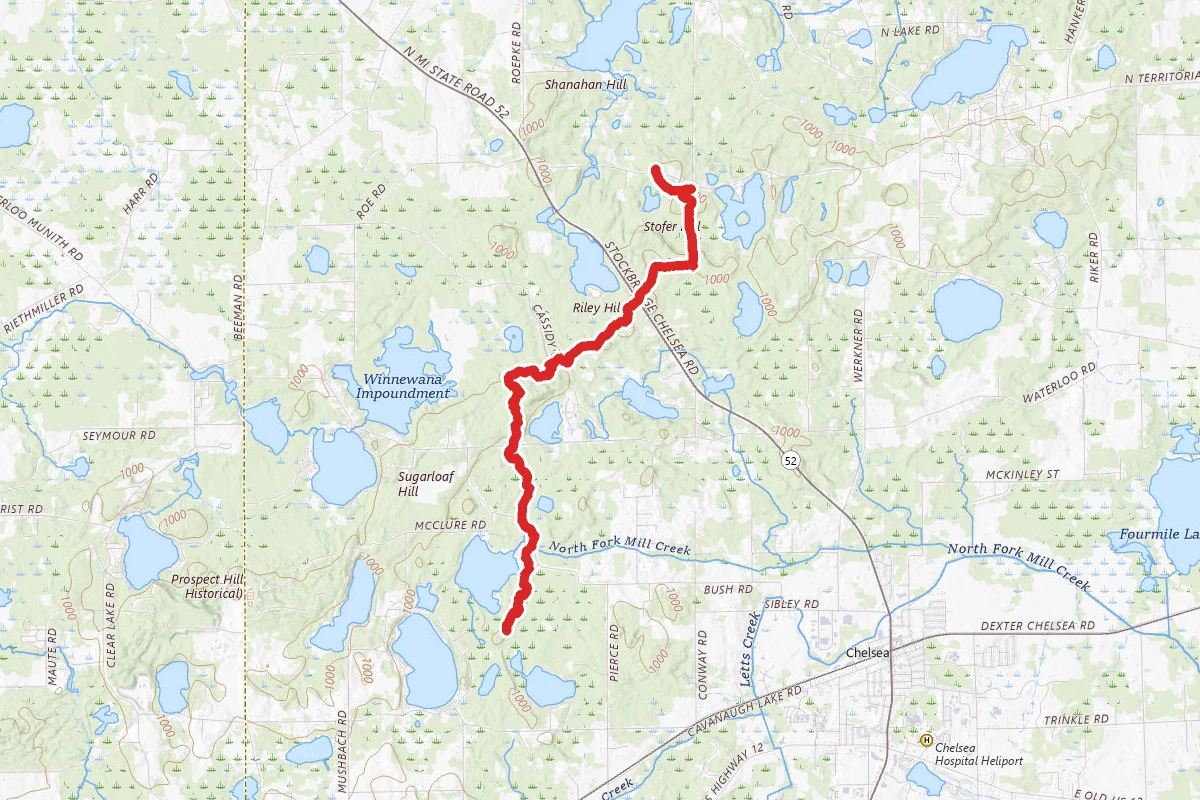 Waterloo Pinckney Trail to Park Lydon County Park