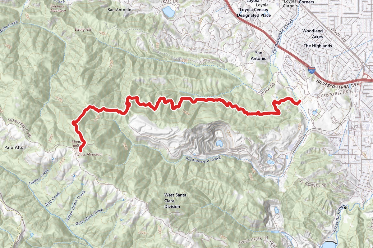 Black Mountain via PG&E, Quarry and Black Mountain Trail