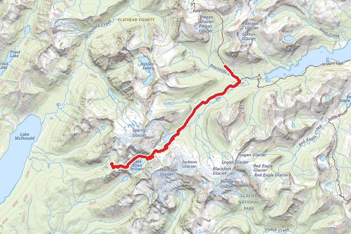 Jackson Glacier Overlook to Sperry Campground