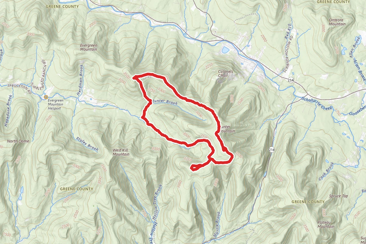 Hunter, Leavitt and Rusk Bushwhack Loop