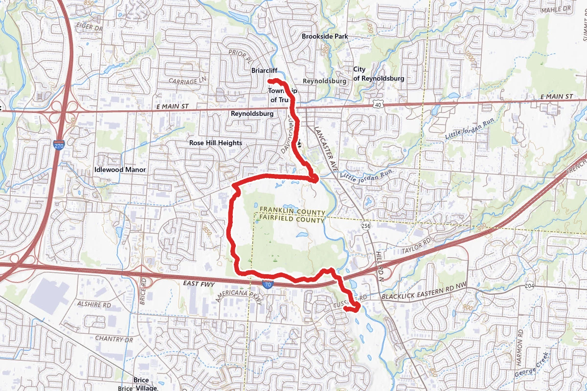Blacklick Creek Greenway Trail via J F Kennedy Park