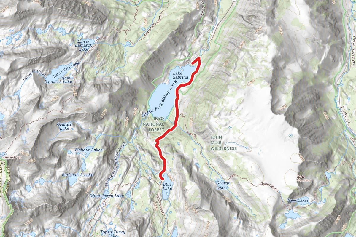 Lake Sabrina to Blue Lake Trail