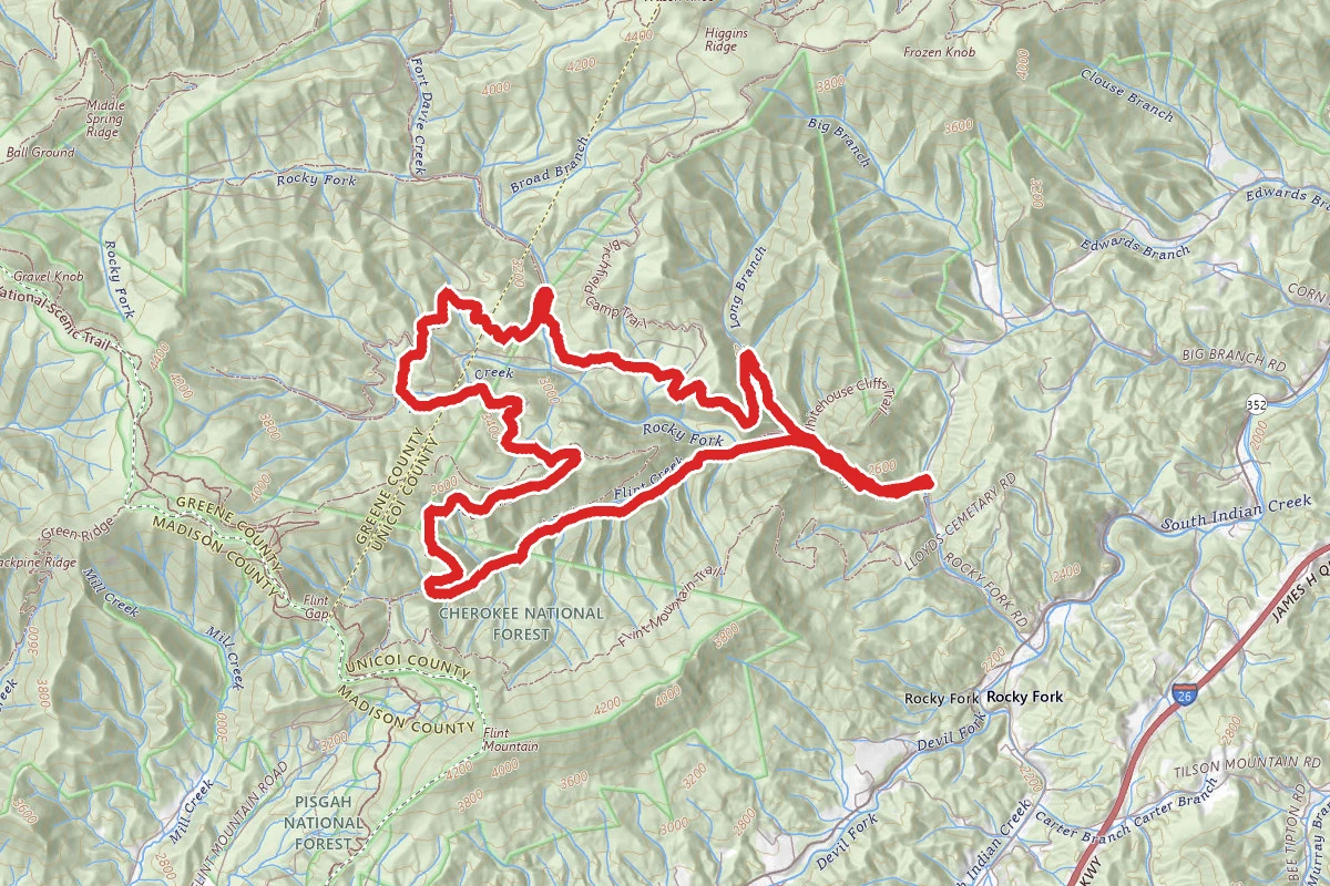 Rocky Fork Loop to Blockstand and Flint Creeks