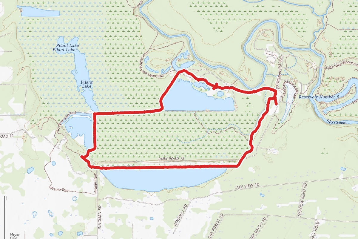 Elm Lake Trail, Spillway Trail, and Live Oak Trail Loop