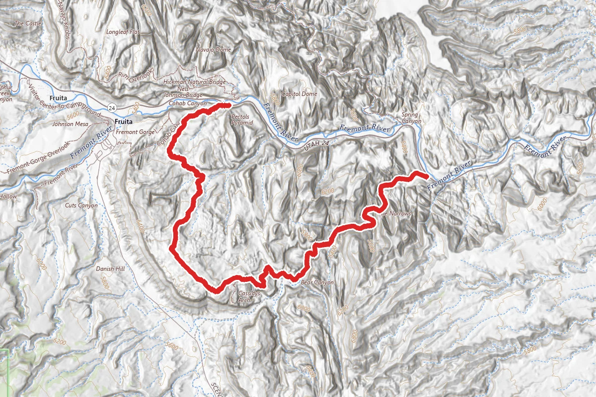 Grand Wash Trail and Frying Pan Trail