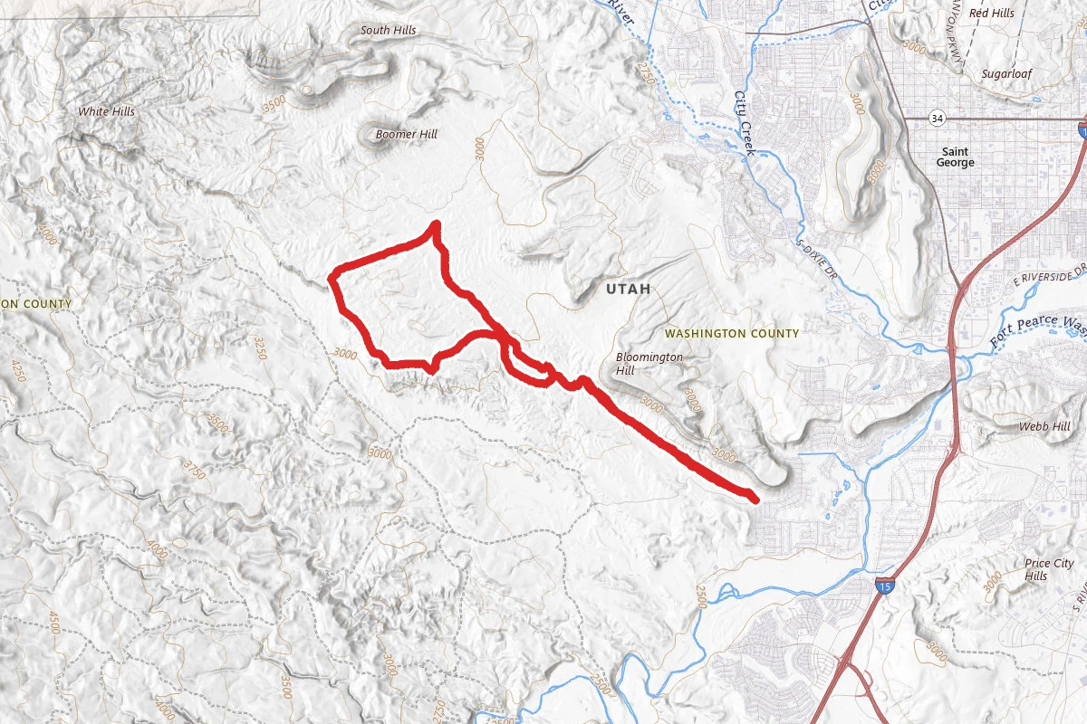 Bearclaw Poppy to Stucki Springs Loop route map