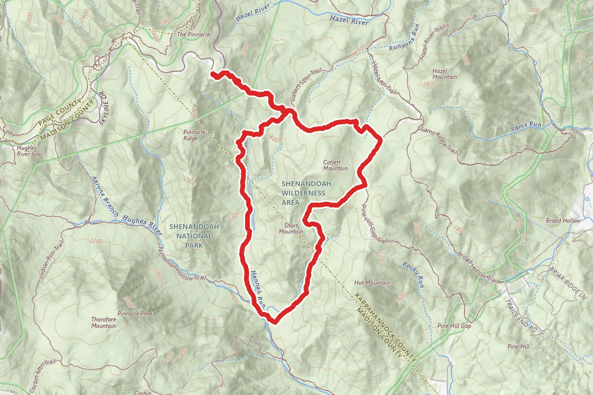 Catlett Mountain Loop via Pinnacles Overlook