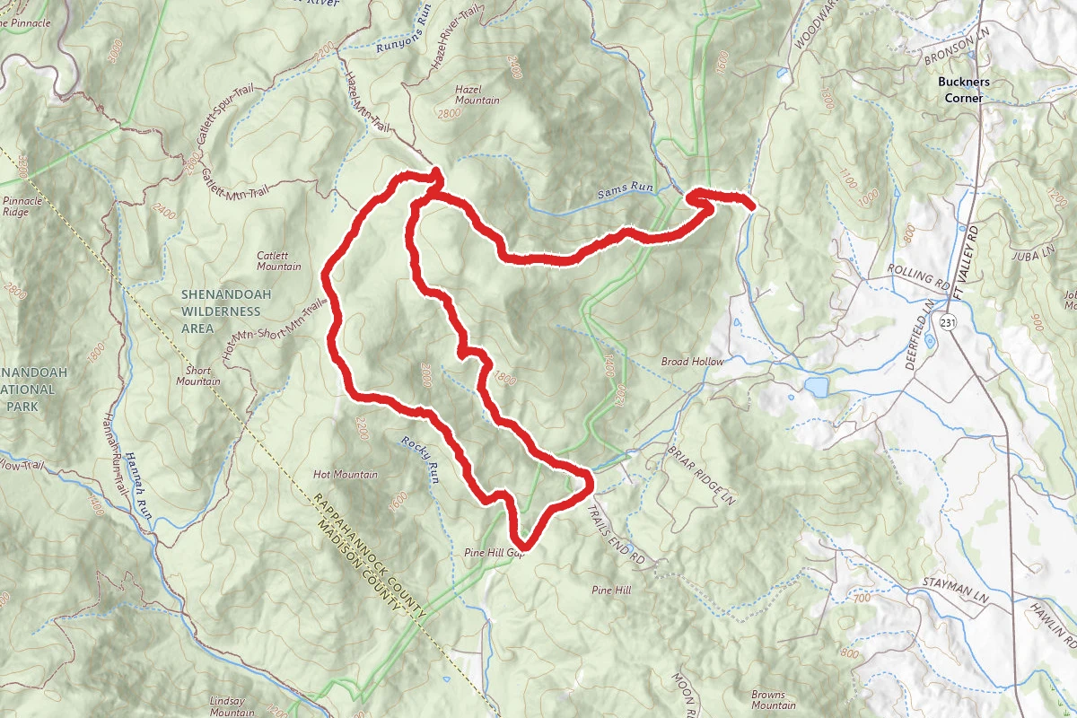 Sam's Ridge, Pine Hill Gap, and Hazel Mountain Loop