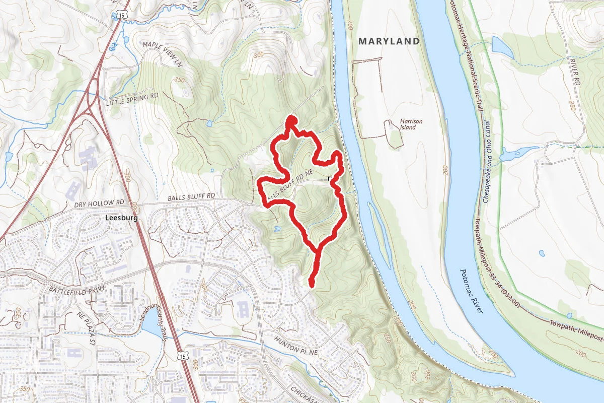 Ball's Bluff Regional Park Loop from Shanks Evan Road