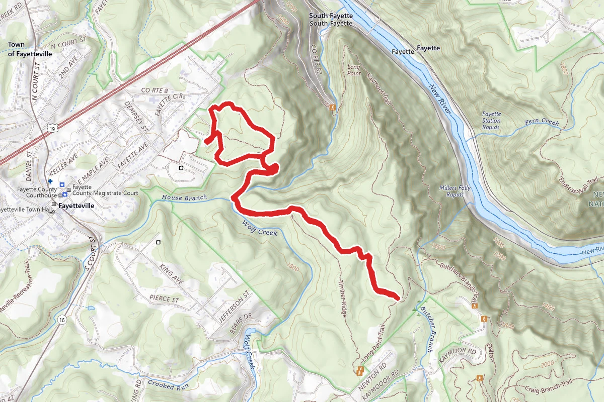 Park Loop to Fayetteville Trail