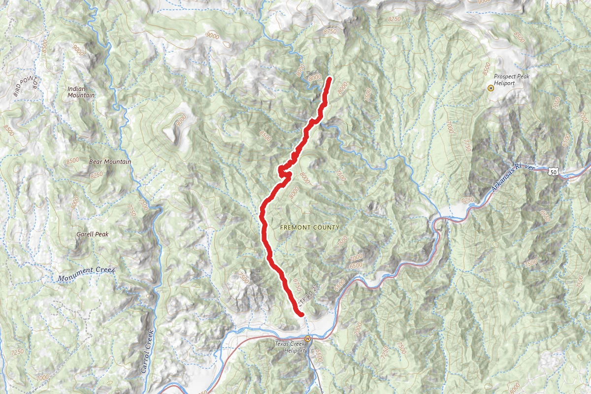 Table Mountain via Texas Creek and Bull Gulch OHV Trail