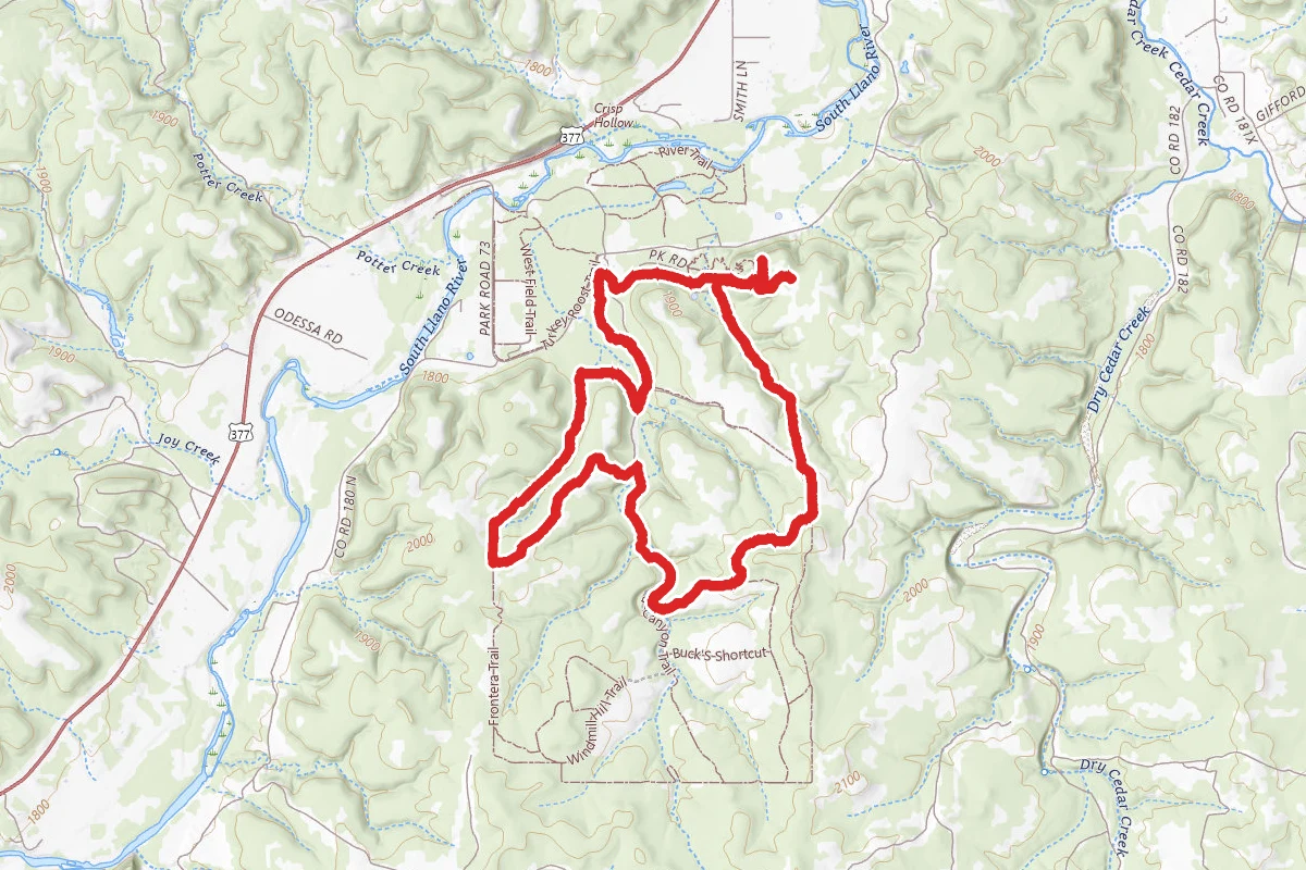 Fawn, West Canyon, and Golden-cheeked Warbler Trail Loop