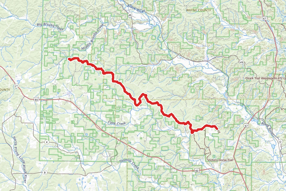 Victory Horse Section of The Ozark Trail