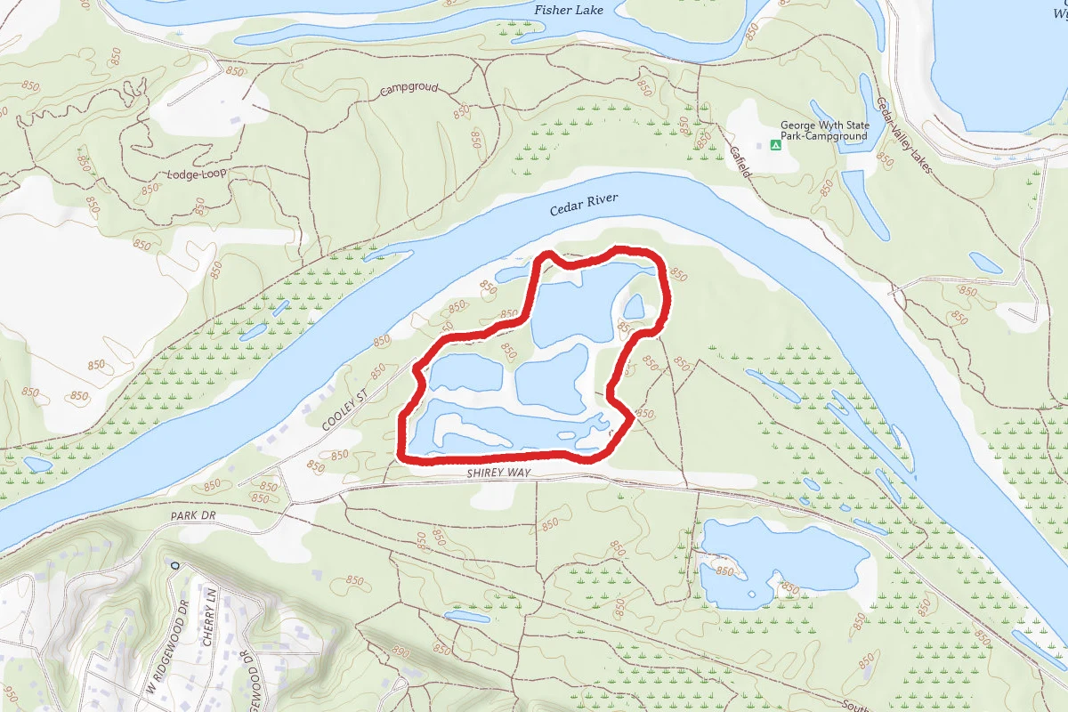 Shirey Lake and Lost Lake via Shirley, Osprey, and Hartman Sandbar West Trails
