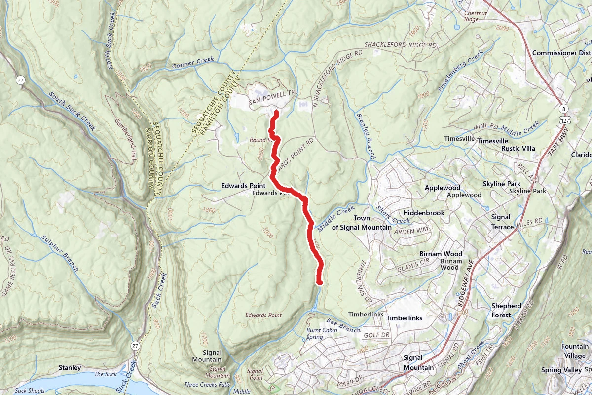 Orange Trail to Bee Branch Bridge