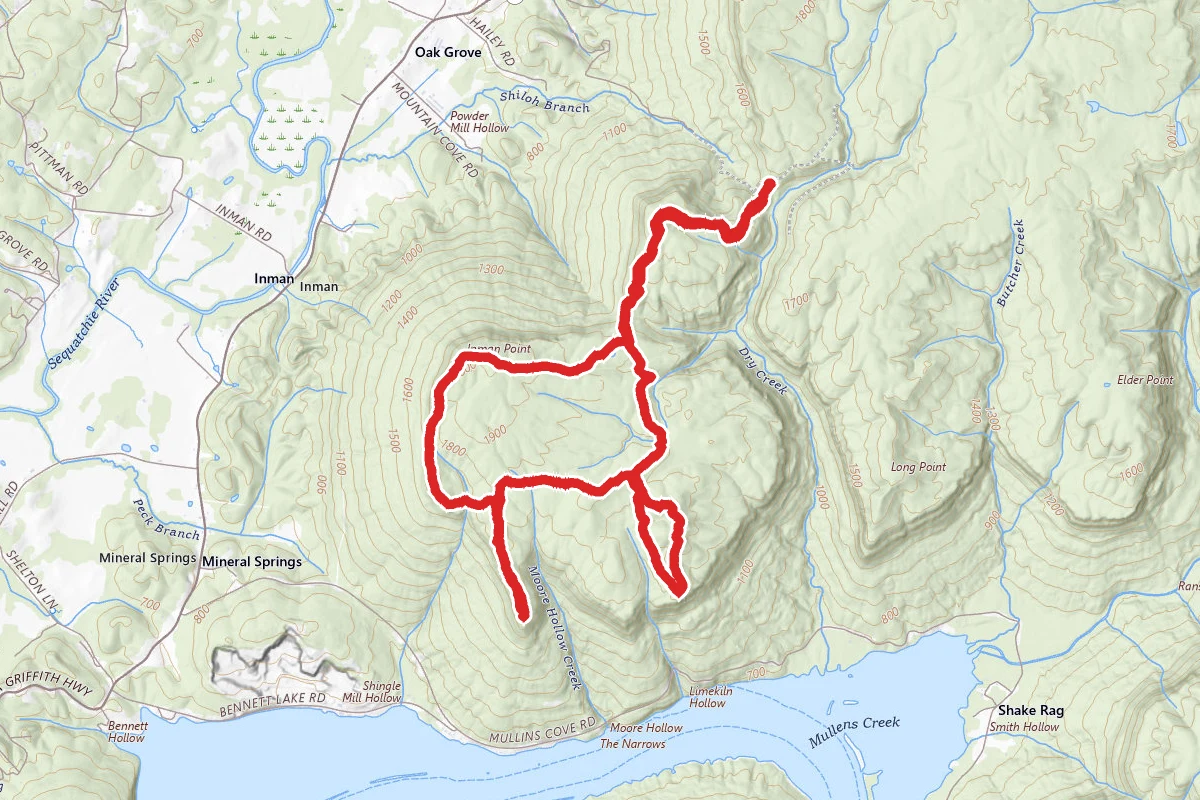 Inman Point Road, Shingle Loop, Moore Ridge and Limekiln Loop