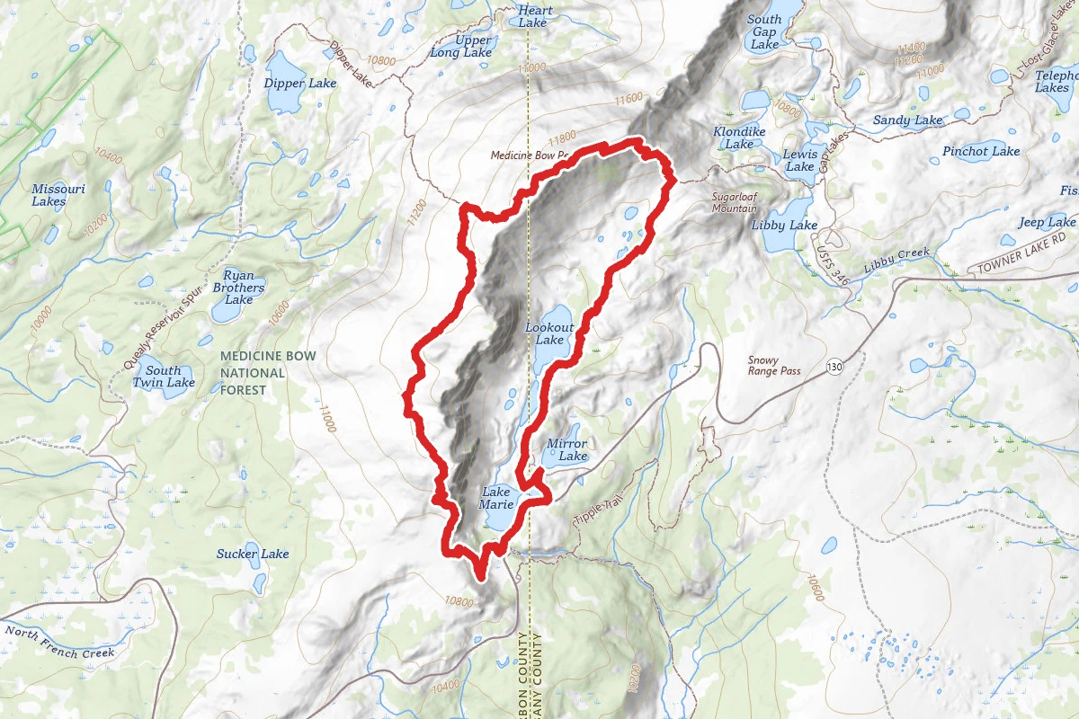 Medicine Bow Peak via Lakes Trail Loop