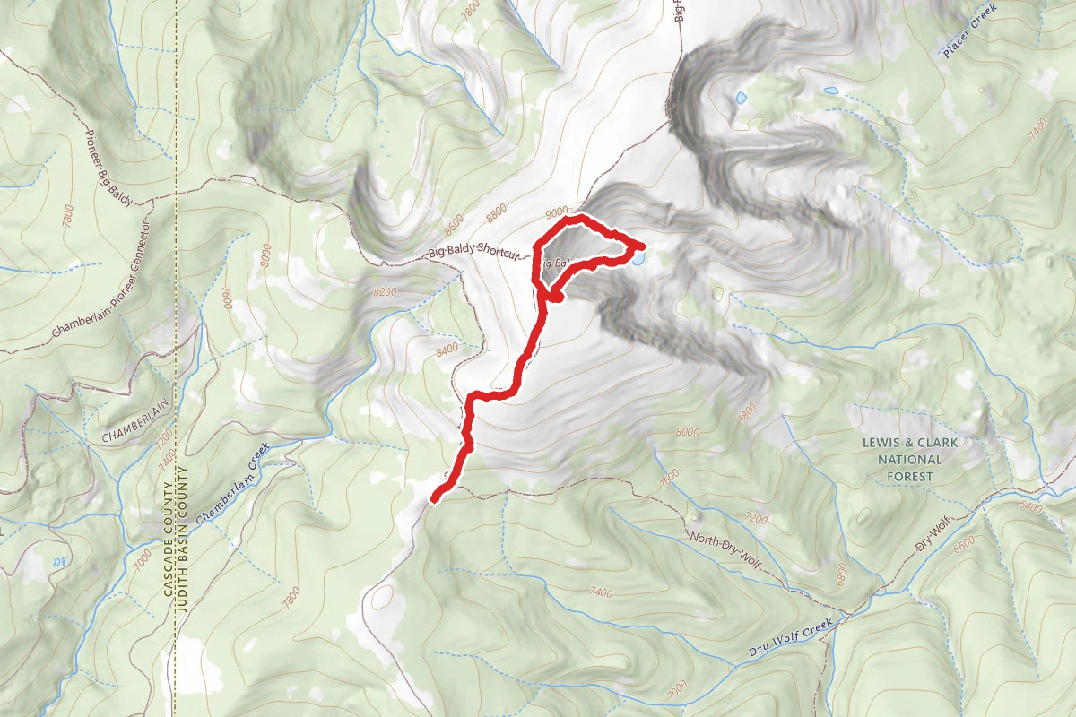 Big Baldy Mountain and Rhoda Lake