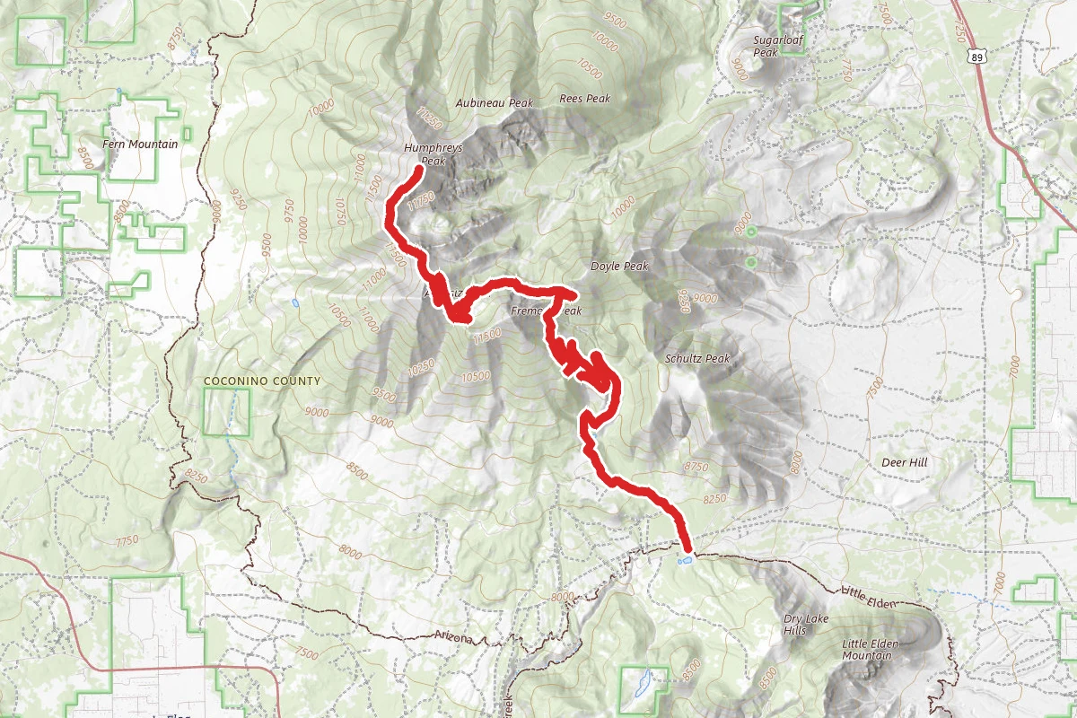 Weatherford Trail to Humphreys Peak