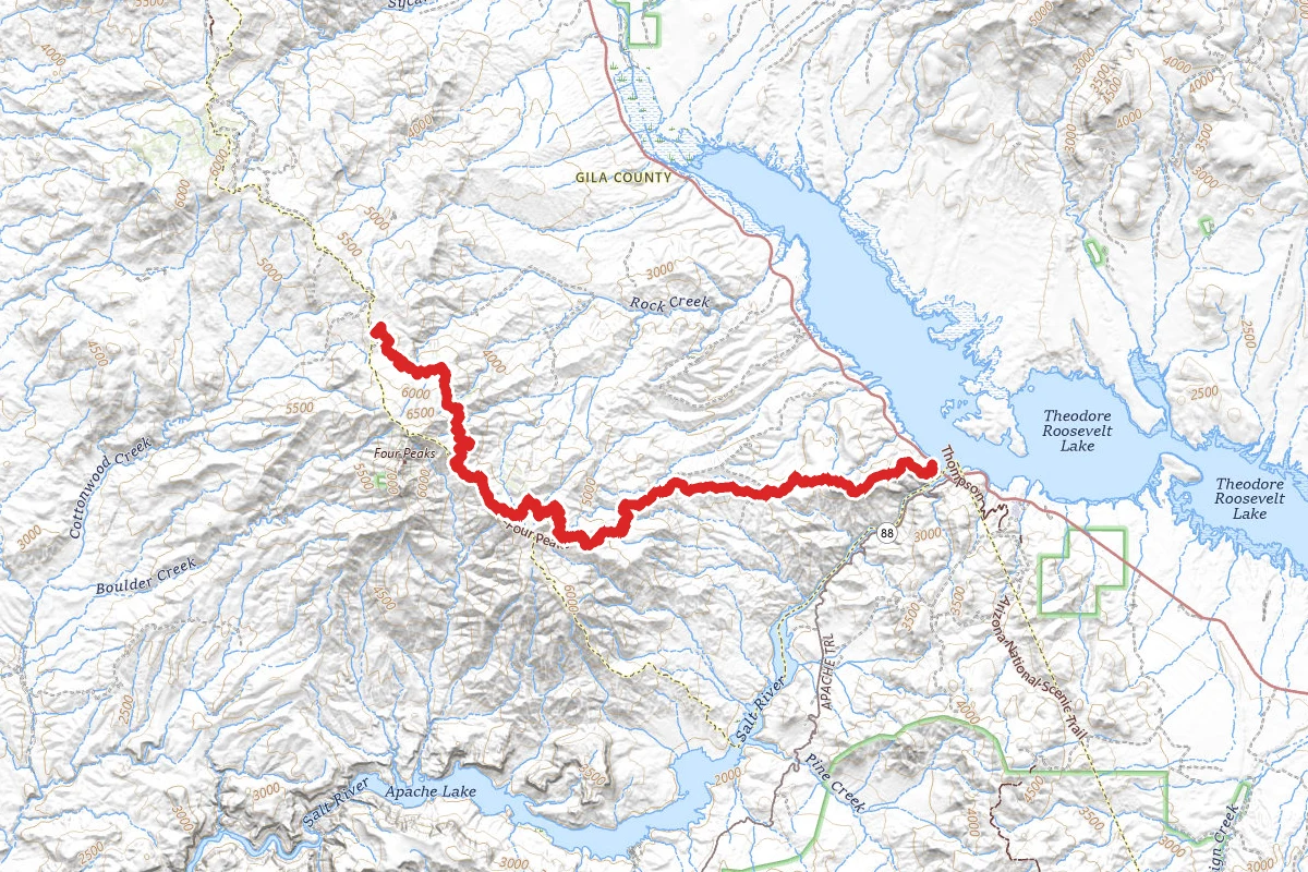 Arizona Trail from Roosevelt Lake to Pigeon Spring Road